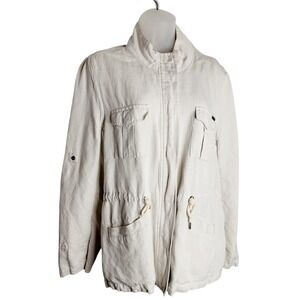 Max Jeans Linen‎ Blend Utility Jacket Large